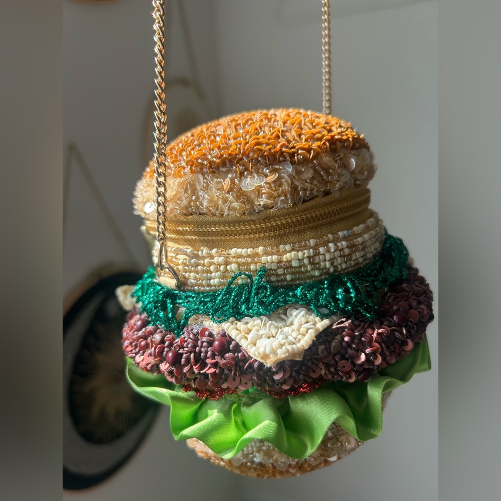 Viral Beaded burger Crossbody Bag